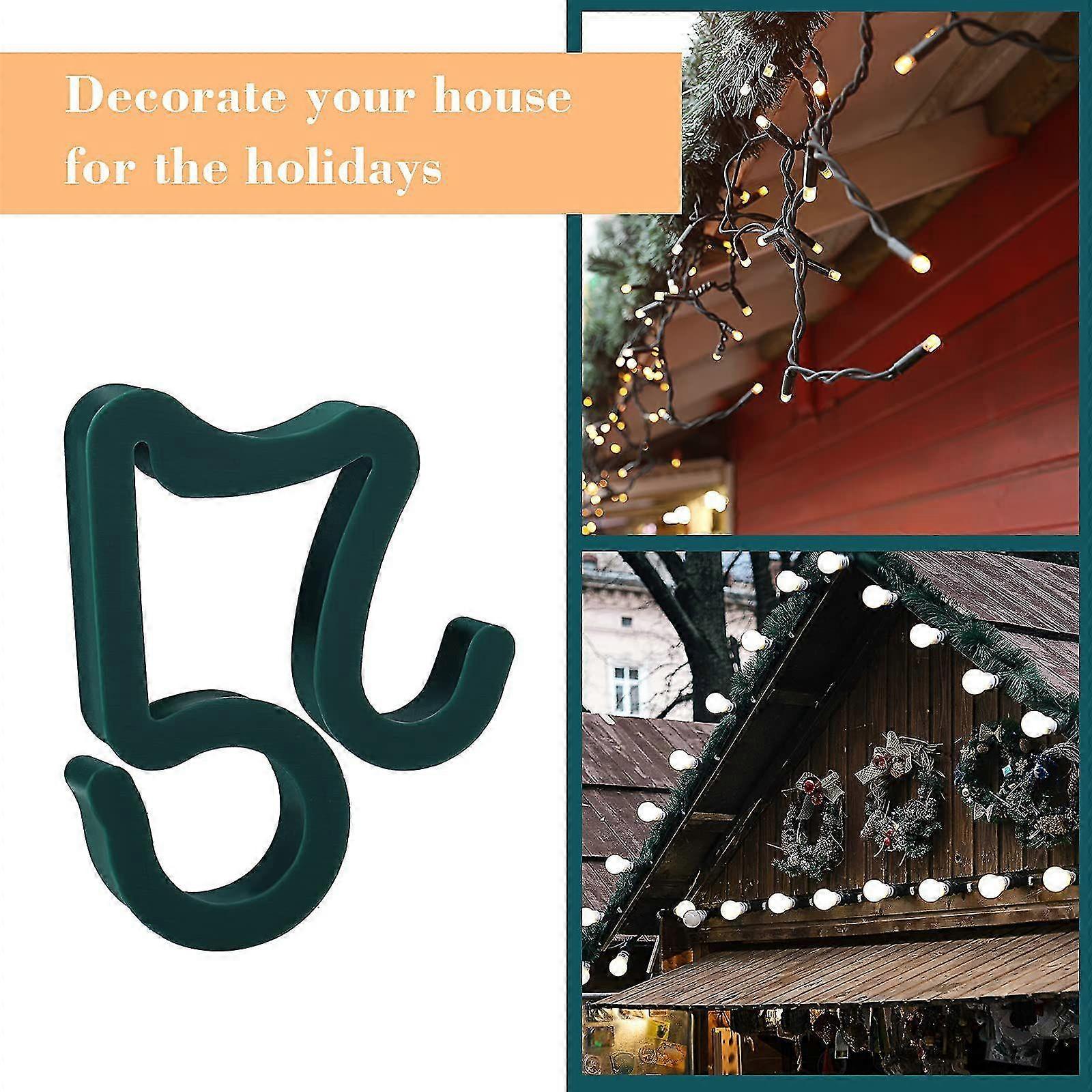 Starlight-50 Pack Christmas Light Hook Outdoor Roof Gutter Hooks Plastic Clips Mini Hanging Hooks