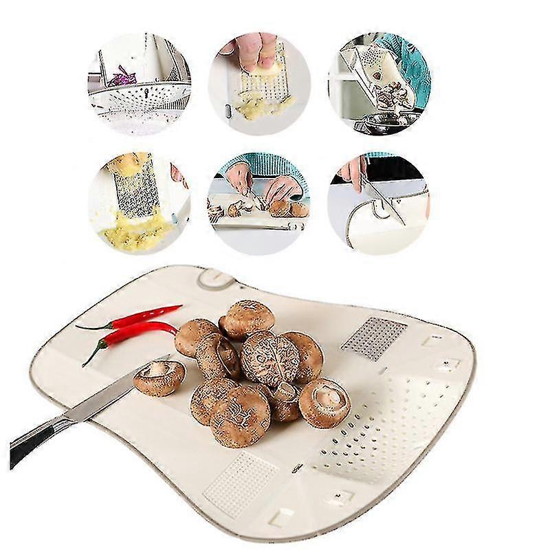Multifunctional Chopping Board Foldable Chopping Board Draining Chopping Board Chopping Board Antibacterial Anti-mildew Plastic Chopping Board-colour: