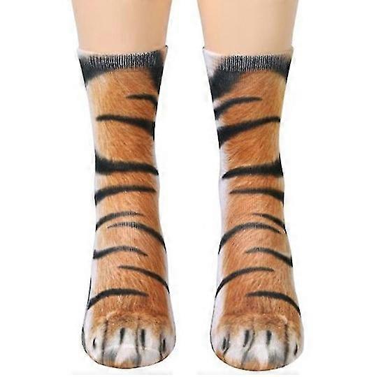 Funny Novelty Unisex Elastic Sock Print Animal Paw Feet Crew 3d Sock