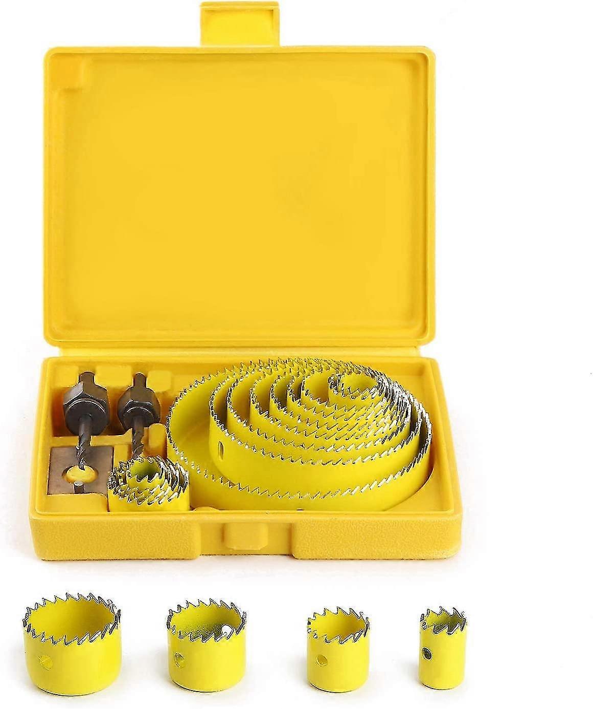 hole saw box, hole saws trepan 19~127mm complete kit in box with mandrels and devices