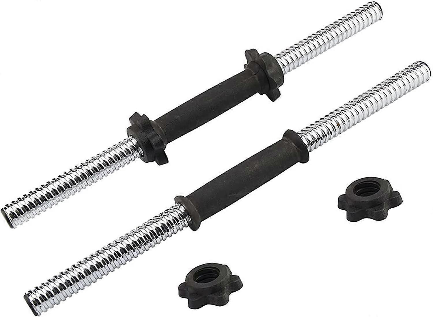 2 x Dumbbell Bar 18-Inch Universal Dumbbells Strength Training Accessories Gym Barbell Lifting Standard Dumbbell Bar with Spinlock Collars