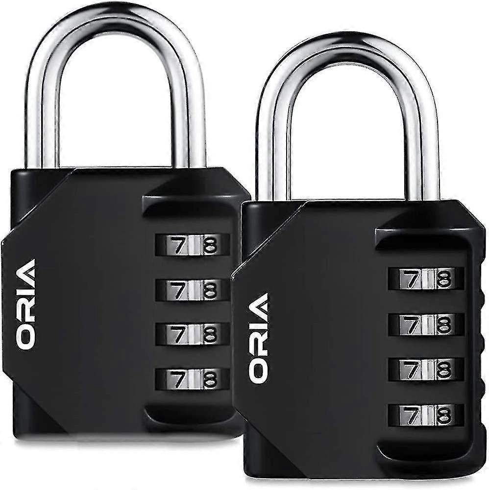 2 Pack Combination Combination Lock, 4 Digit Anti Rust Weatherproof Padlock