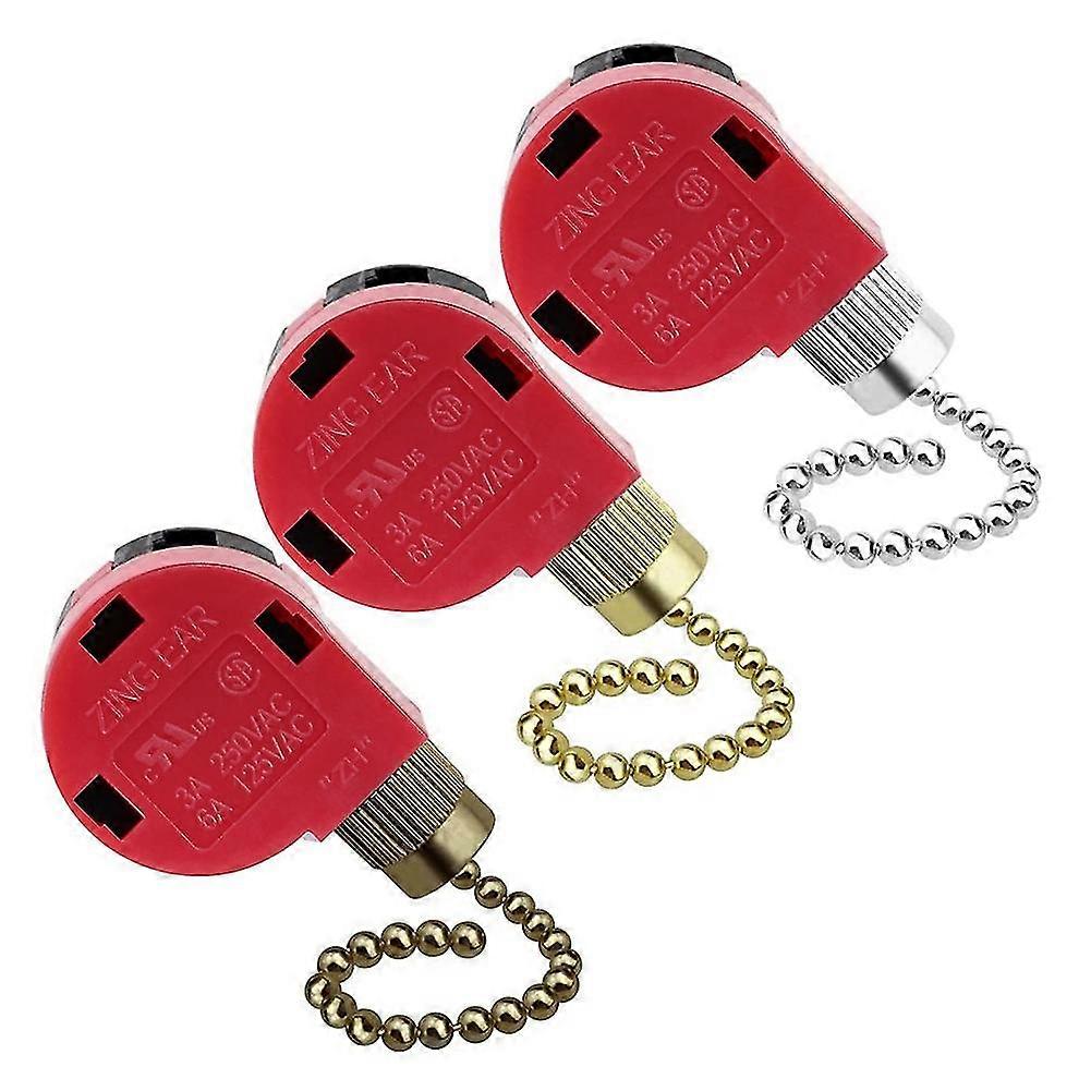 3pc Ceiling Fan Switch 3 Speed 4 Wire Ear Ze-268s6 Fan Pull Chain Switch Replacement Speed Control