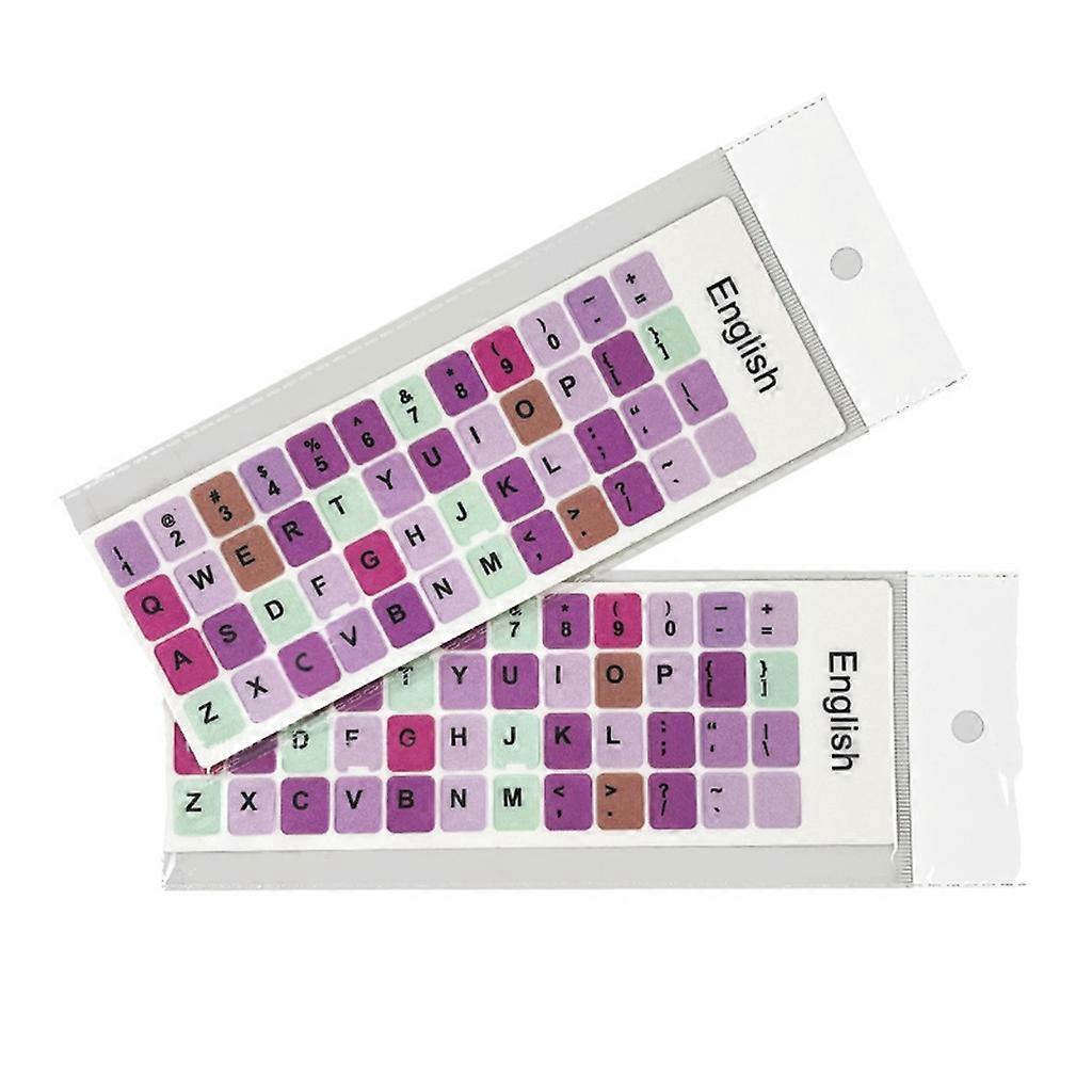 2PCS English Keyboard Stickers Macaron Color Notebook Keypad for Key Sticker
