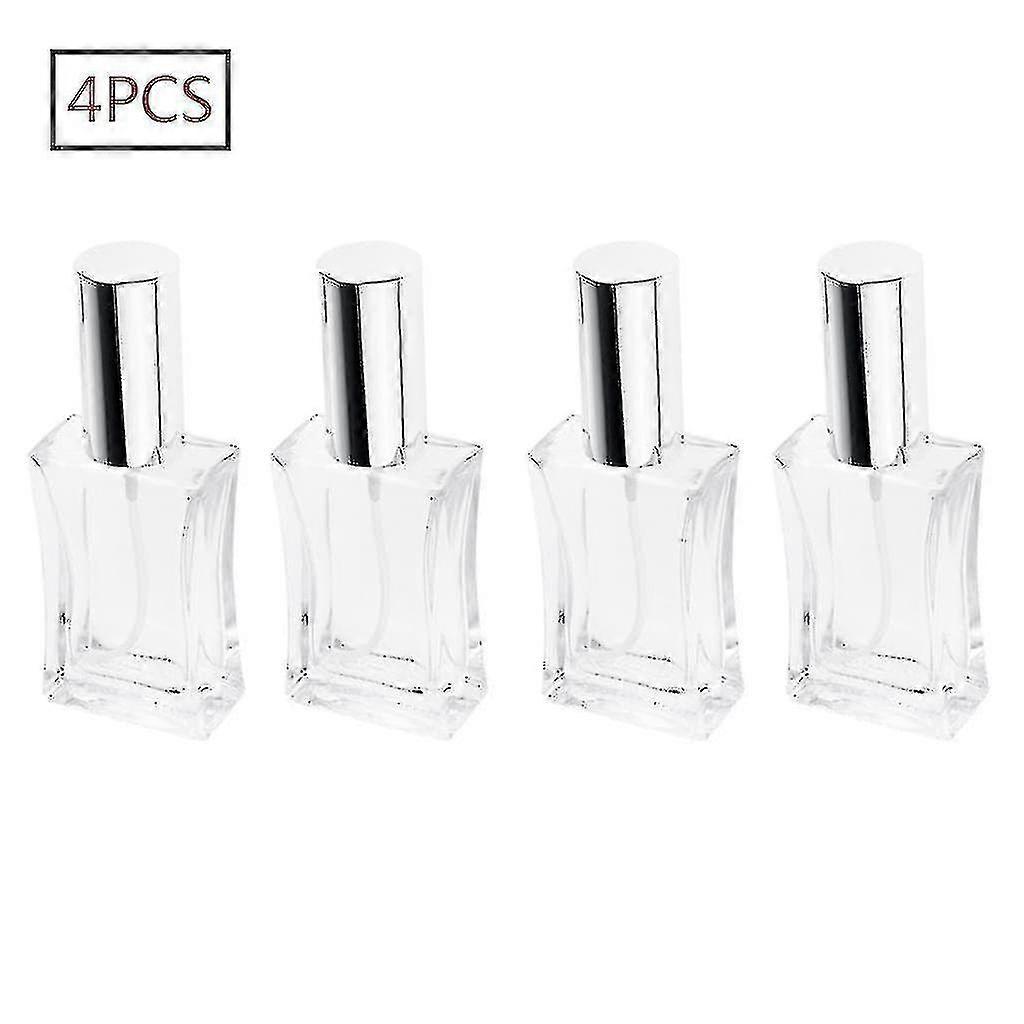 Cubic Perfume Bottle Glass With Atomizer, Kosmetex Bottle For Perfume Colognes, Empty 50ml, Silver