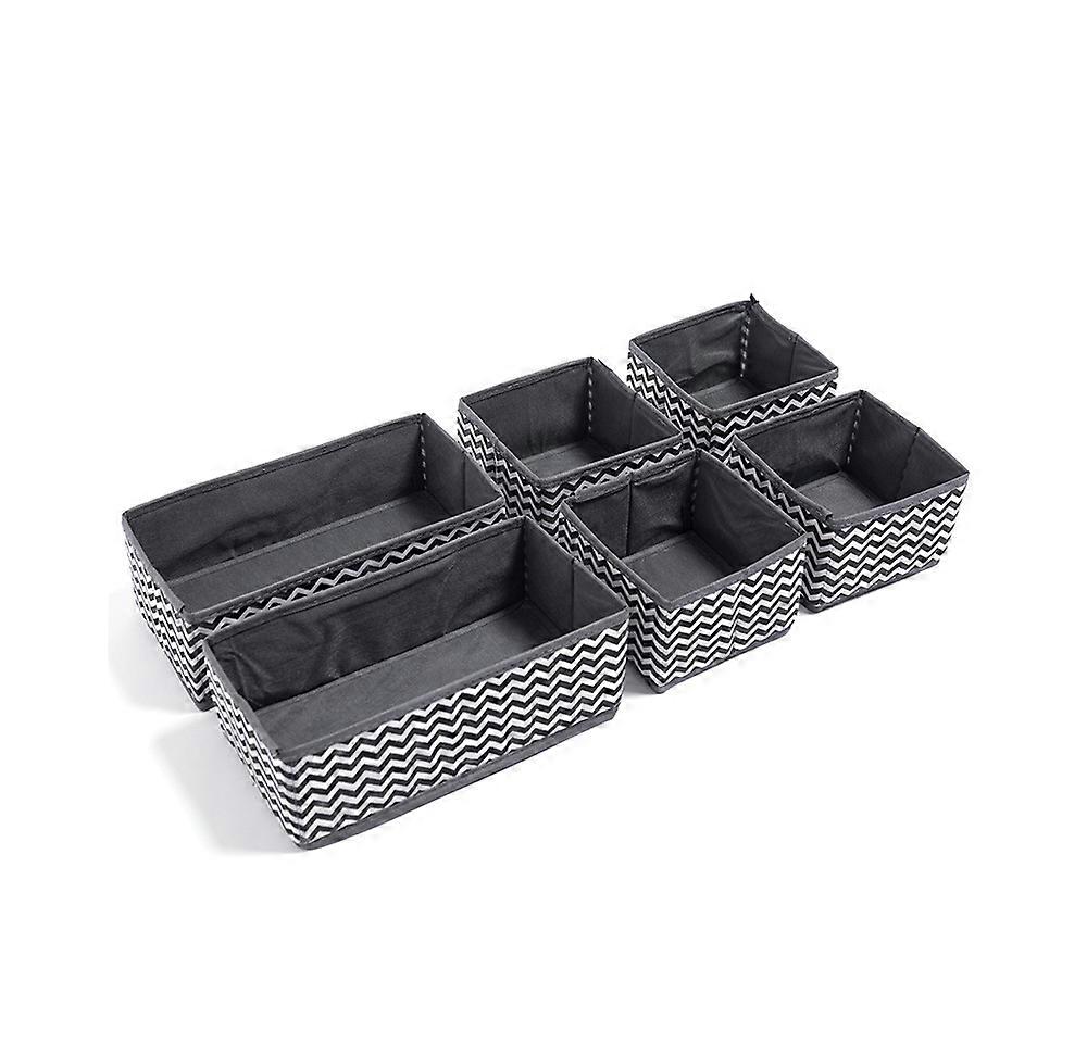 6pcs Foldable Storage Cube Non-Woven Textile Storage Boxes Drawer Boxes wit