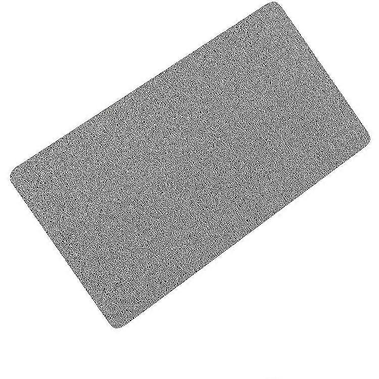 Non-slip Shower Mat, 40 x 60 cm Square Bath Mat with Drain, Quick Drying, Gray