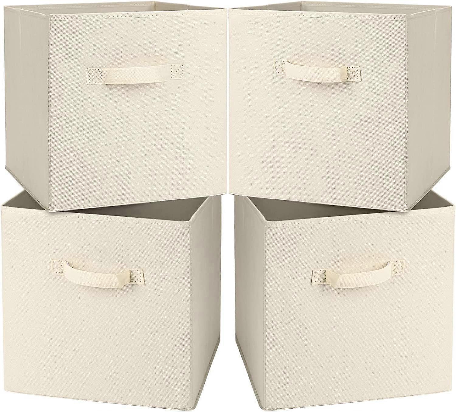 Large Storage Boxes 33 x 33 x 33 cm,Set of 4 Foldable Storage