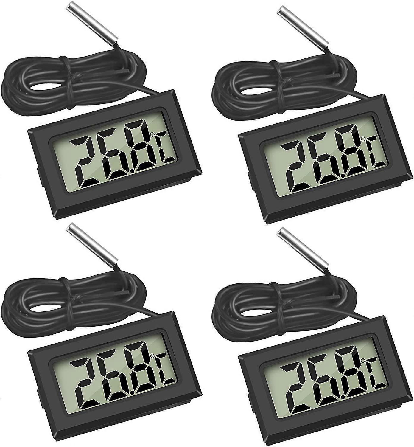 Mini Digital LCD Thermometer Temperature w/Probe Sensor(4*Black)
