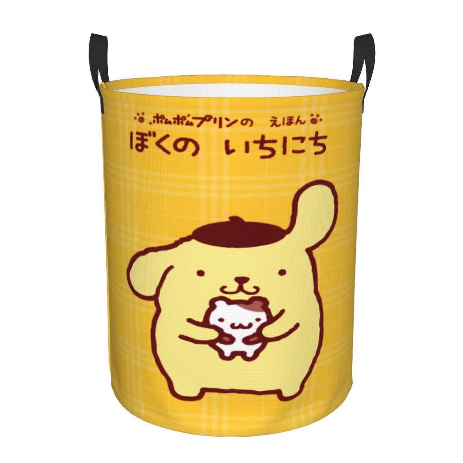 Pompompurin 3d Graphic Flame Laundry Basket Fire Flame Clothes Hamper Storage With Handle-SYS29408