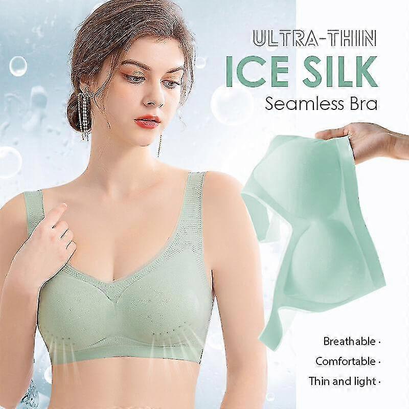 EVAGO Ultra-thin Ice Silk Seamless Bra Wireless Underwear With Removable Pad For Women
