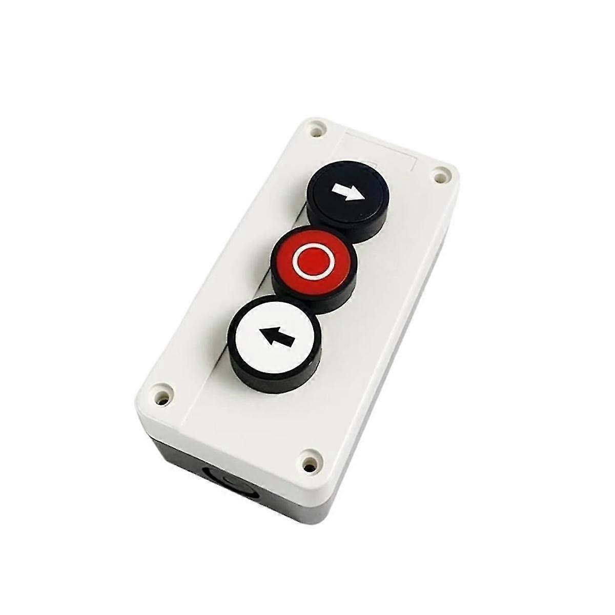 Waterproof Three Hole Push Button Switch Box 2no 1nc, Left-right Stop Electrical Control Station
