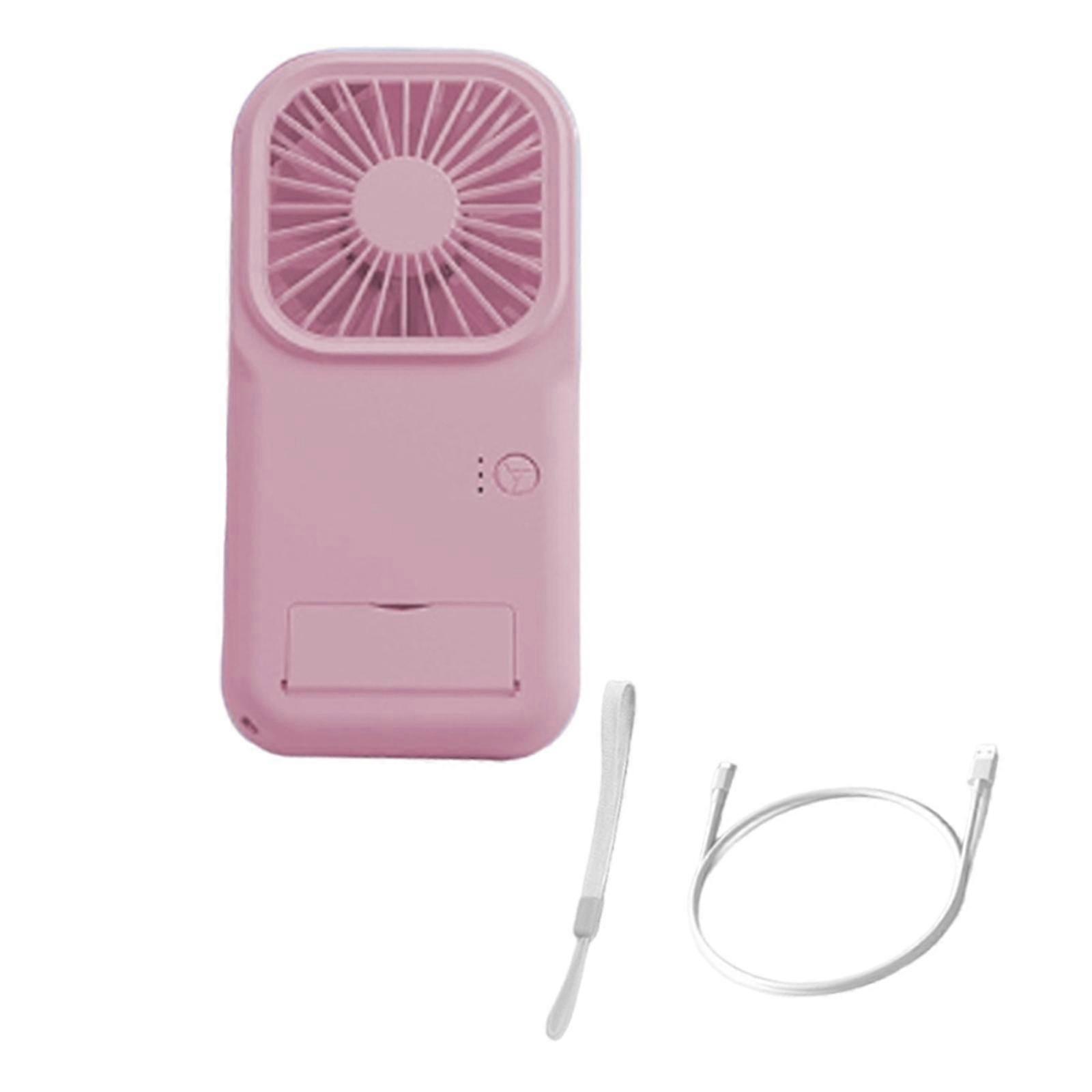 Mini Handheld Fan Portable 3 Speeds Settings Small Fan for Home Dorm Bedroom pink