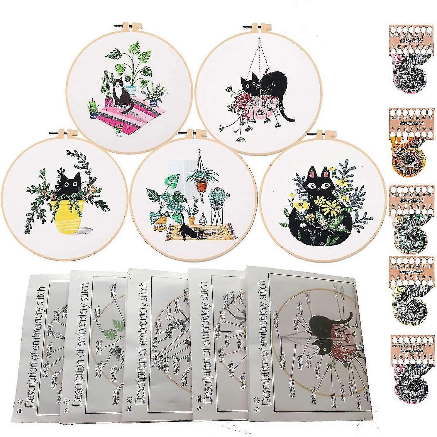 Handbroderikit för nybörjare, 30-pack kit Broderikit för vuxna Broderikit