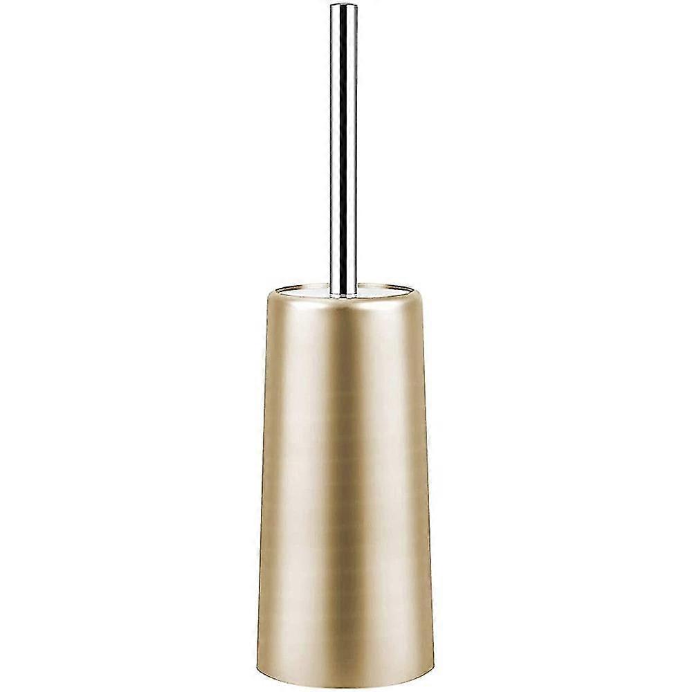 Cepillo de inodoro de acero inoxidable y soporte - Juego de cepillo de inodoro para inodoro de baño (oro)