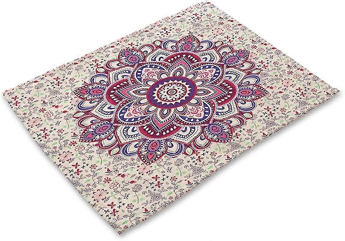 2pcs Nappe d’isolation thermique Hongbo Mandala Pattern Place Tables Mats, 1 (A-5-F6)