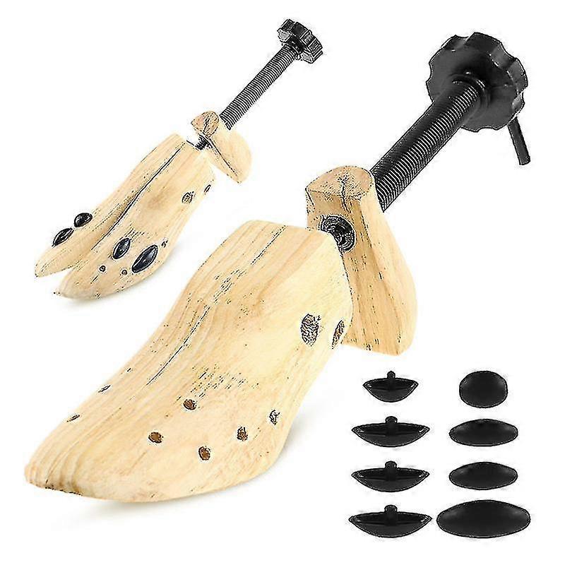1 paire de civières à chaussures en bois à 2 voies Shoe Tree Shaper Rack Boots Shoe Expander Tree Brancards