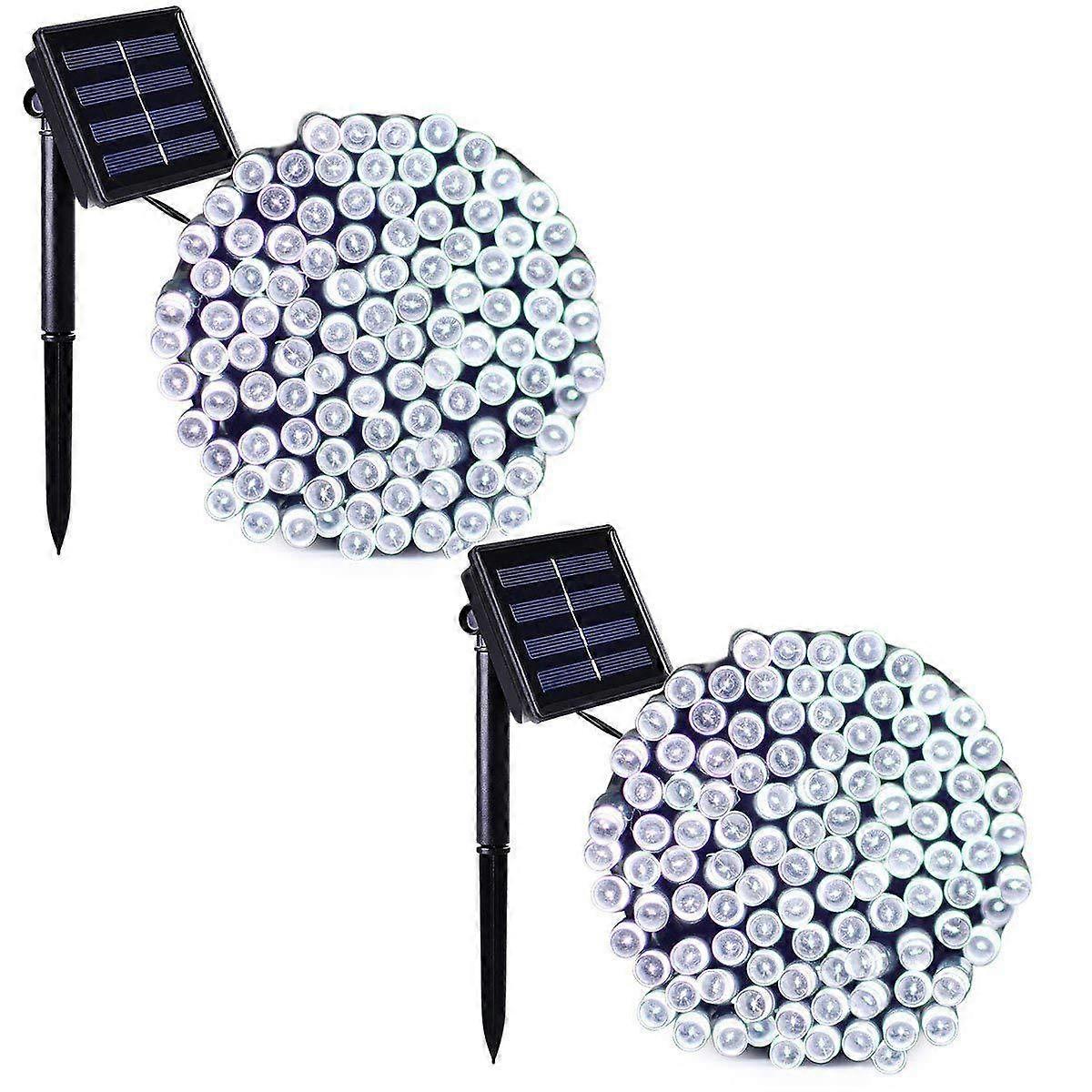 2 Pcs 200 LED Solar Christmas Lights, 72.2 ft Outdoor Waterproof Solar String Lights, 8 Modes Solar Lights Outdoor for Garden, Patio, Party, Tree, Wed