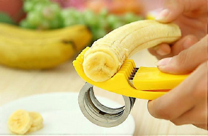 2pcs Banana Slicer, Fruit and Vegetable Salad Peeler, Kitchen Tools for Banana, Sausage, Strawberry, Grape