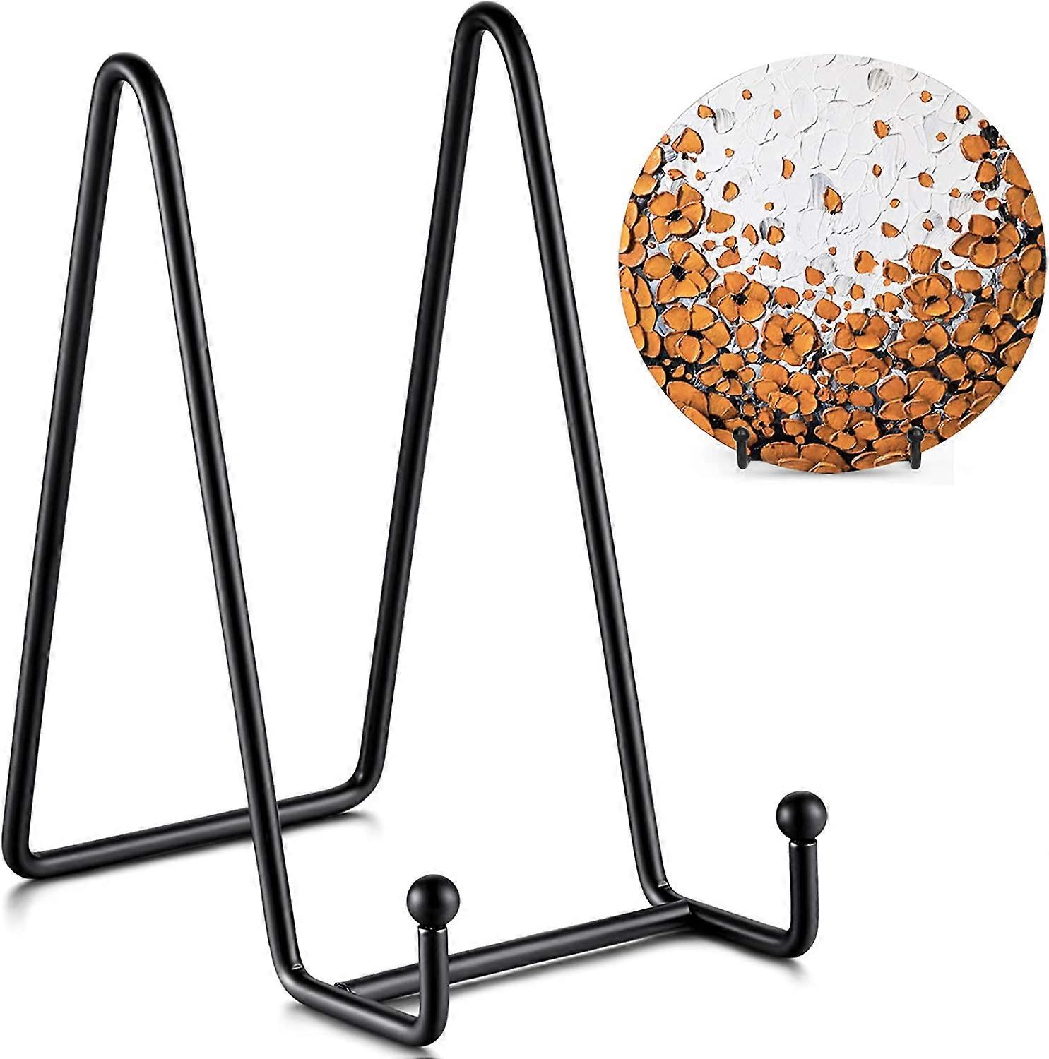 Plate Stands for Display - 6 Inch Plate Holder Display Stand + Metal Frame holder stand for Picture, Decorative Plate, Book, Photo Easel (2 Pack)
