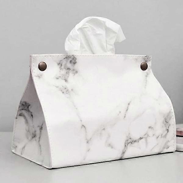 Marble Pattern Tissue Box PU Leather Home Car Napkin Paper Contai
