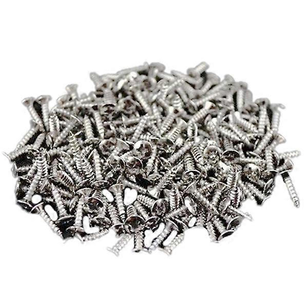 100pcs Gitarr Plektrumskydd Skruvar För Strat / Tele Elgitarr Bas silver
