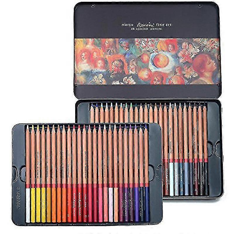 36/48/72pcs Oil Based Color Pencils Tin Case Drawing Set,high Quality Color Pigments,art Supplies