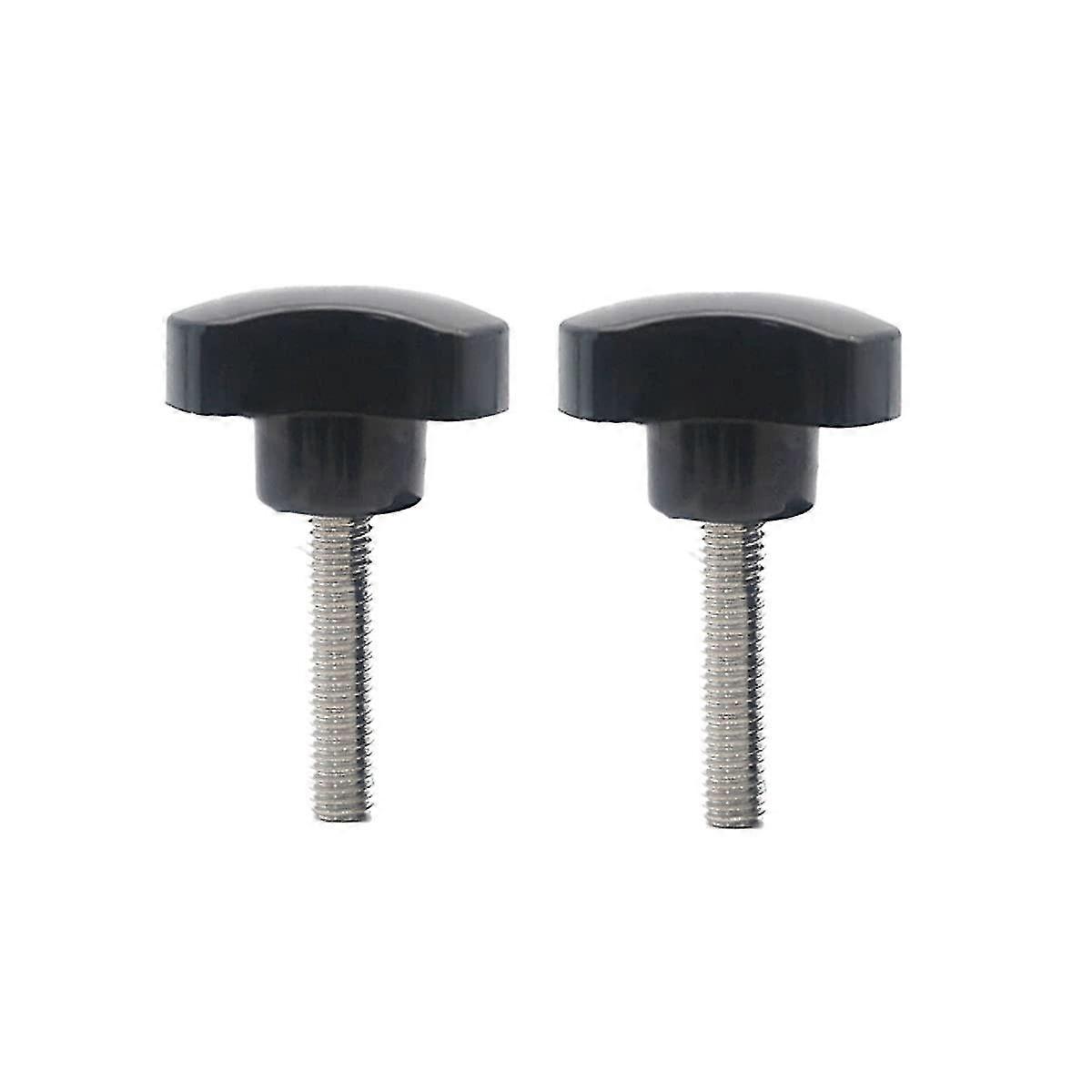 2 Pack M6 X 35mm Star Shape Plastic Triangular Head Screws Male Thread Black