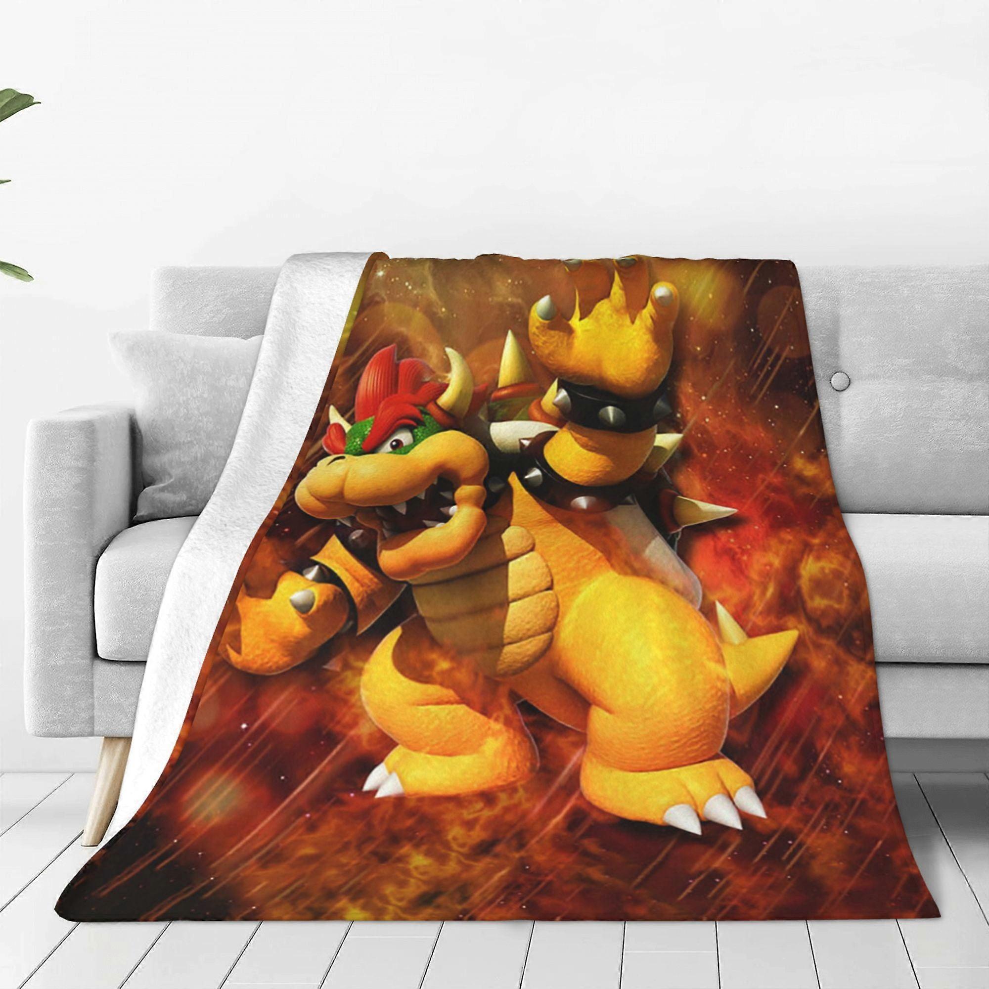 Cartoon Dragon Bowser Soft Bedding Fleece Blanket Fuzzy Blanket Microfiber Throw Bedding Room Decor Flannel Blankets For-KDE32987