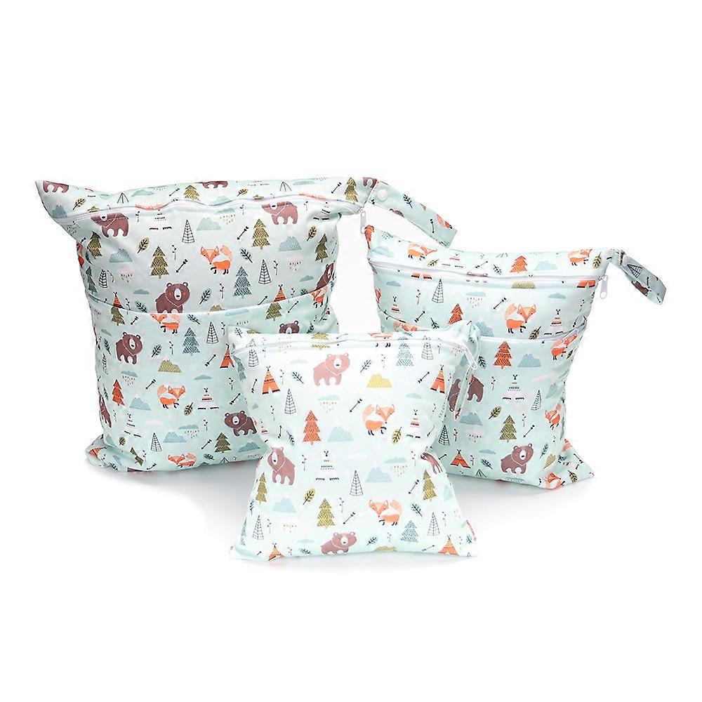 حفاضات مقاومة للماء ، مجموعة من 3 حفاضات قابلة لإعادة الاستخدام حفاضات كيس جاف رطب سعة كبيرة حفاضات حقيبة جافة رطبة حقيبة تجميل اليوغا بيتش السباحة