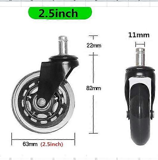 Universal Mute Wheels 2.5 polegadas 3 polegadas Office Chair Rodízios Substituição de borracha Soft Safe Rollers Móveis Hardware