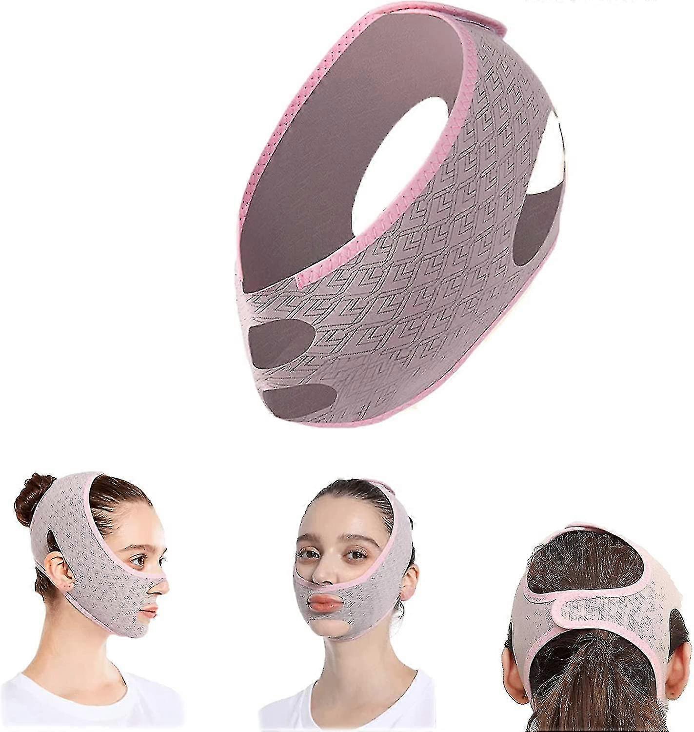 יופי פנים פיסול מסכת שינה, מסכות עיצוב קו V, מסכת הרמת קו V רצועת הרזיה לפנים, מפחית סנטר כפול, מסכת סנטר למעלה חגורת מתיחת פנים