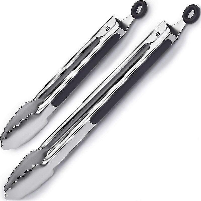 Grillzange Kchenzange Aus Edelstahl Und Hitzebestndigem Silikon 2Er Set