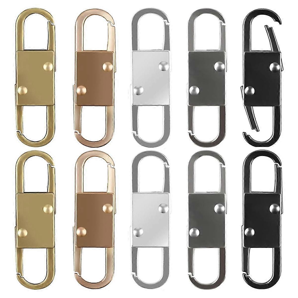 Zipper Pull Replacement, 10 PCS Double Opening Zipper Clip Theft Deterrent, Detachable Metal Zipper