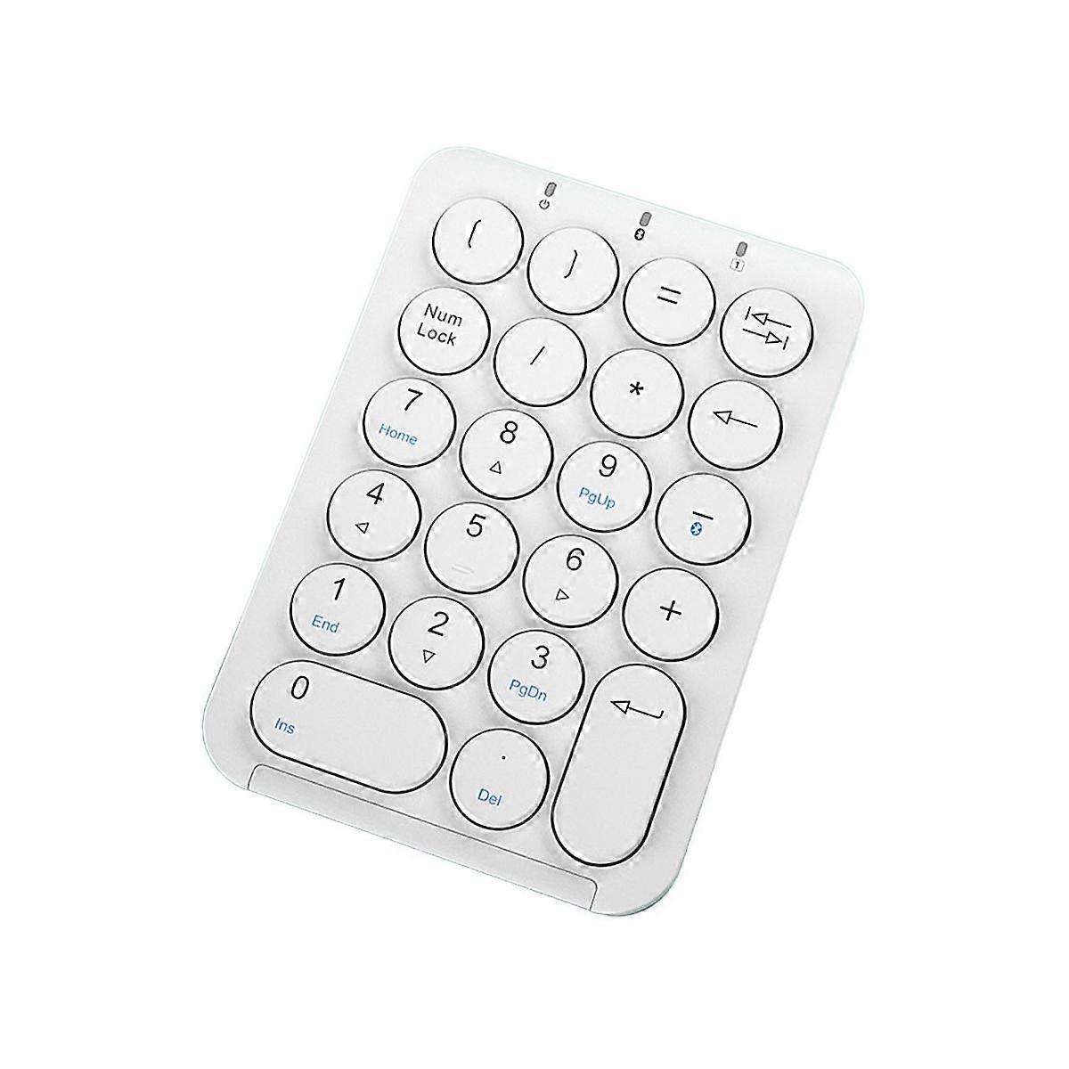 Wireless Number Pad Bluetooth Numeric Keypad Round Keycaps Numpad 22 Keys Rechargeable Number Keybo