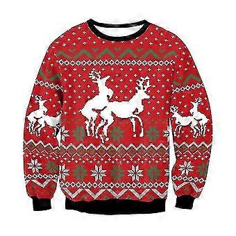 Män Kvinnor Roliga Fula Jultröjor Tröjor Toppar 3D Novelty Tryckt Höst Vinter Festliga Kläder Pullover Jultröja