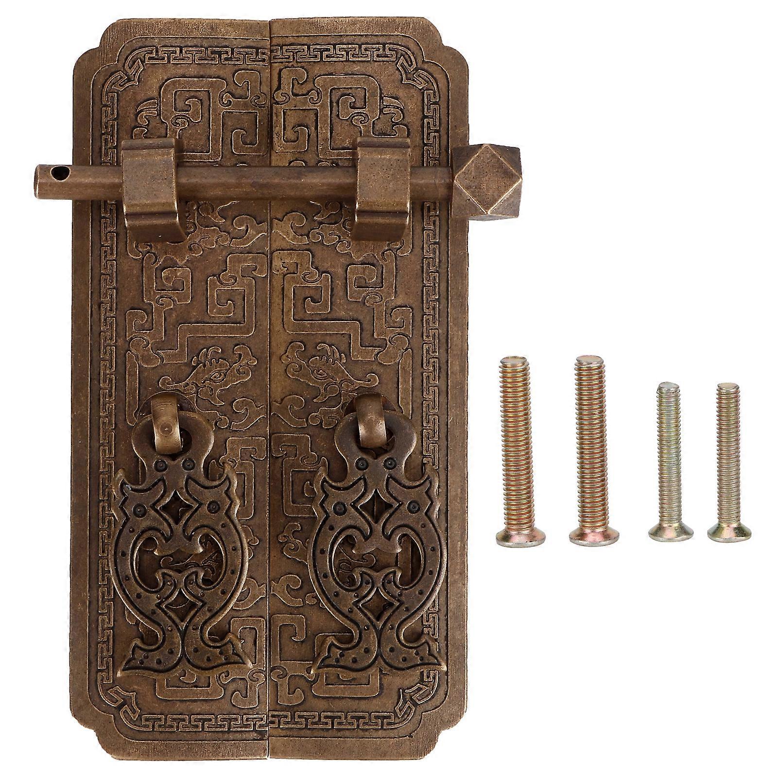 Door Handle Set Chinese Style Antique Copper Pull Handles Cabinet Wardrobe Accessory