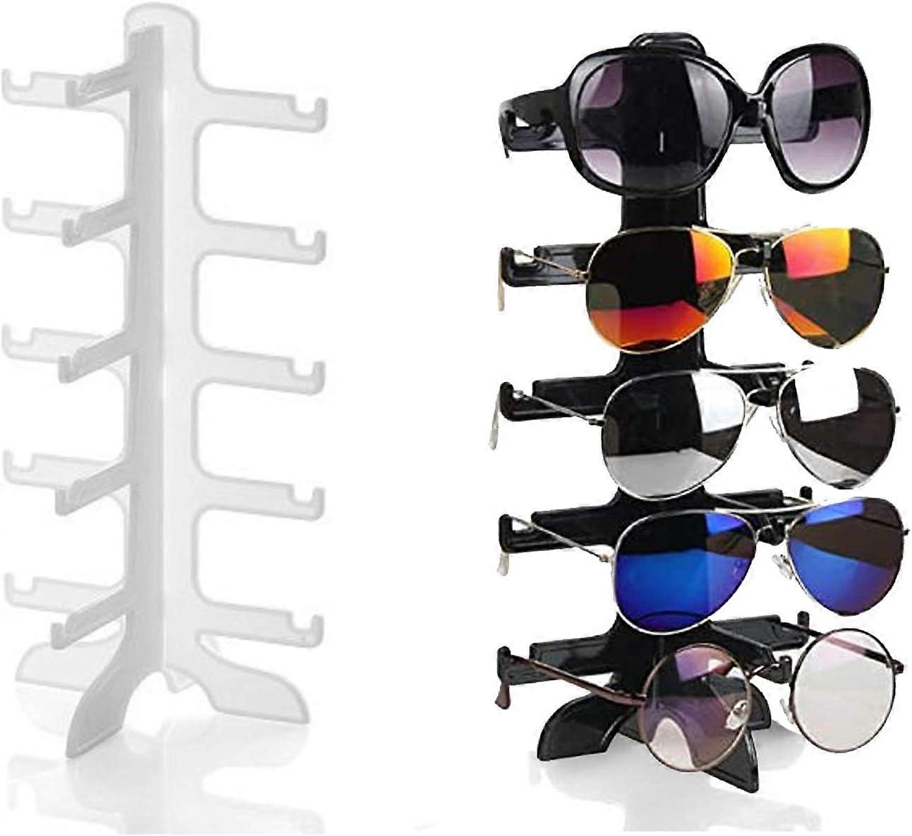 2pcs Glasses Display Rack, Plastic Sunglasses Holder, 5 Layer Glasses Storage