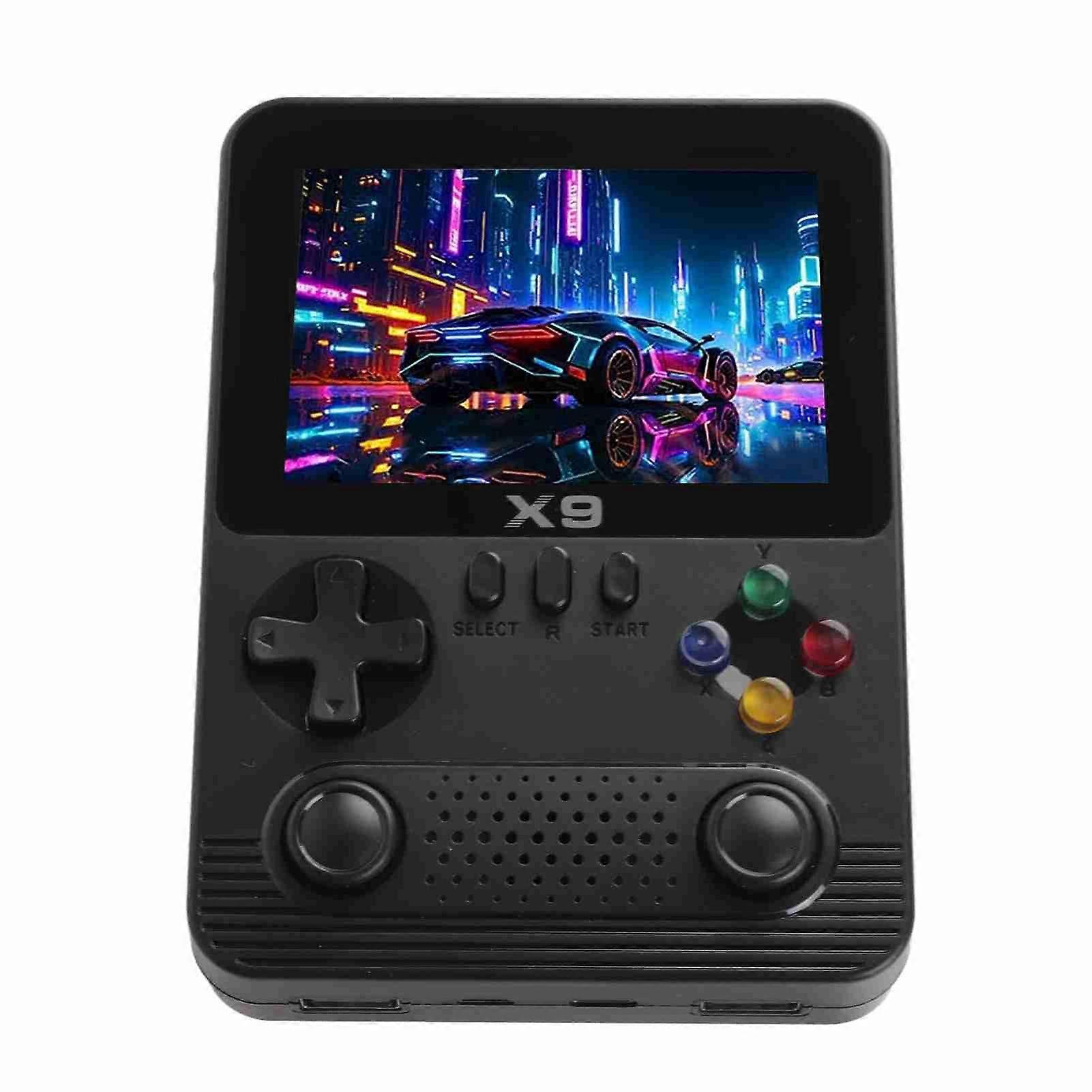Handheld Game Console with 32G Card 3.5 Inch IPS Color Screen High Resolution Video Games Console Black 