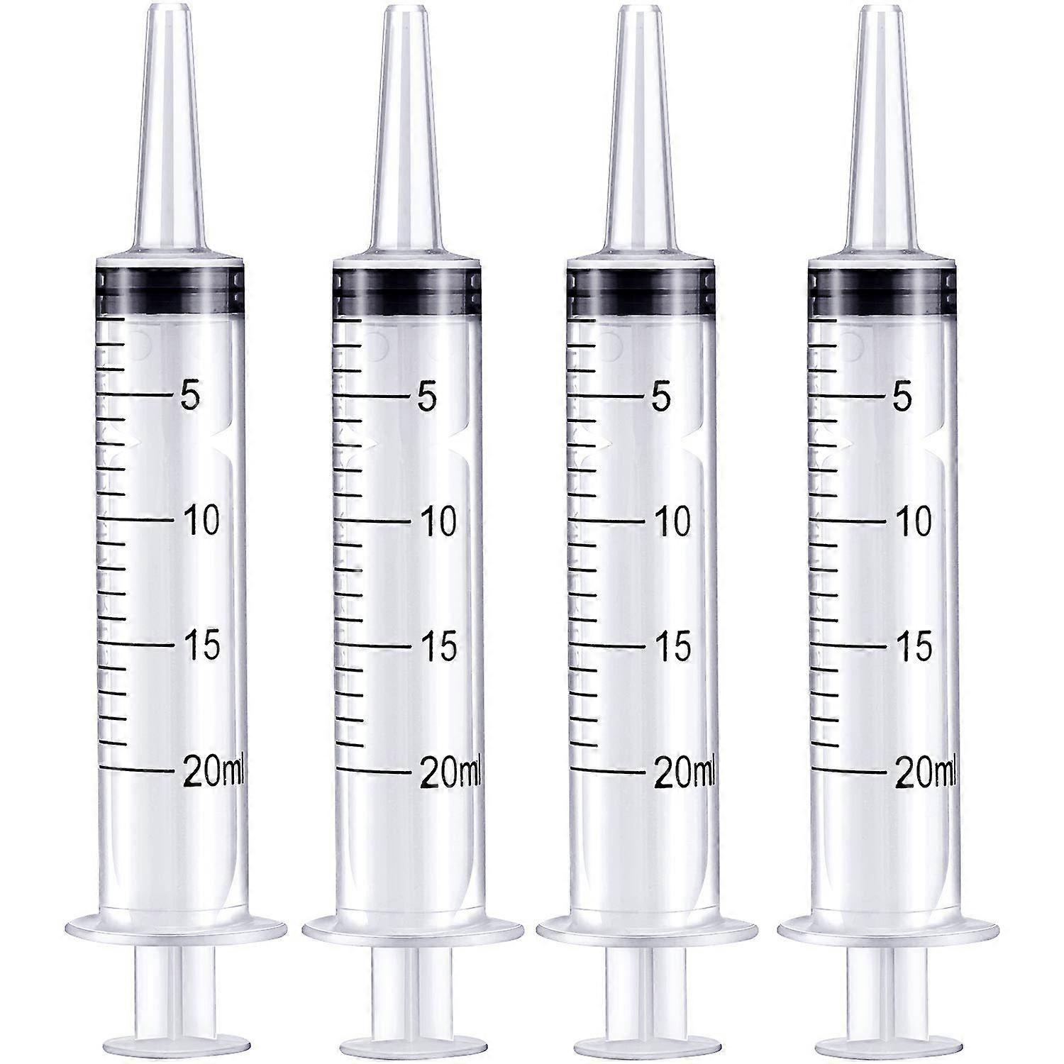 4 Pack Large Plastic Syringe for Scientific Labs Measuring Syringe Tools Dispensing Multiple Uses