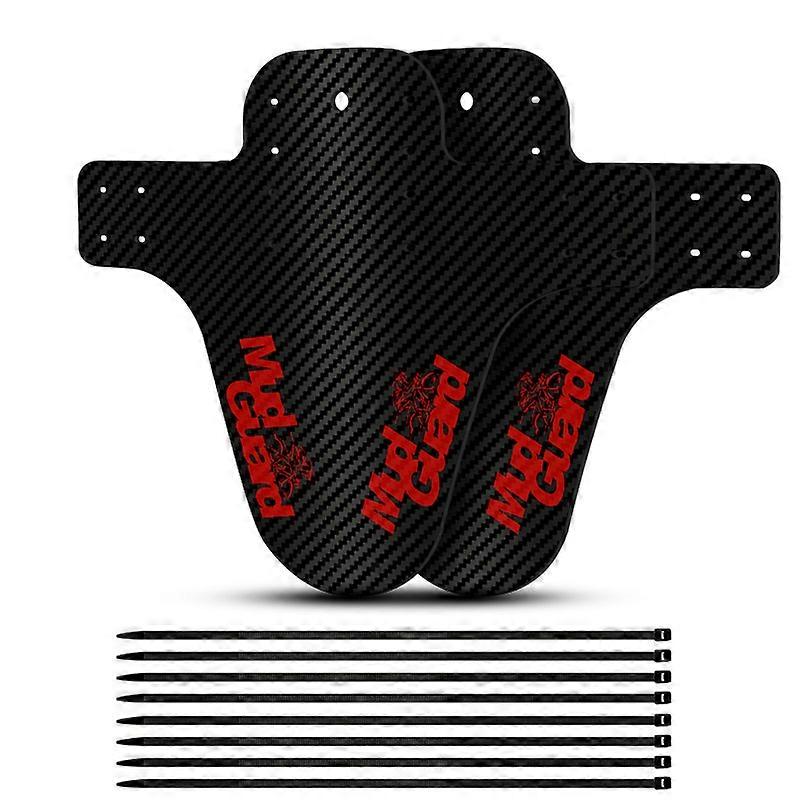 2Pcs Mountain Bike Mudguard 3D Carbon Fiber Twill Fender Front/Rear Tire Wheel Universal Suitable For Disc Brake Bicycle