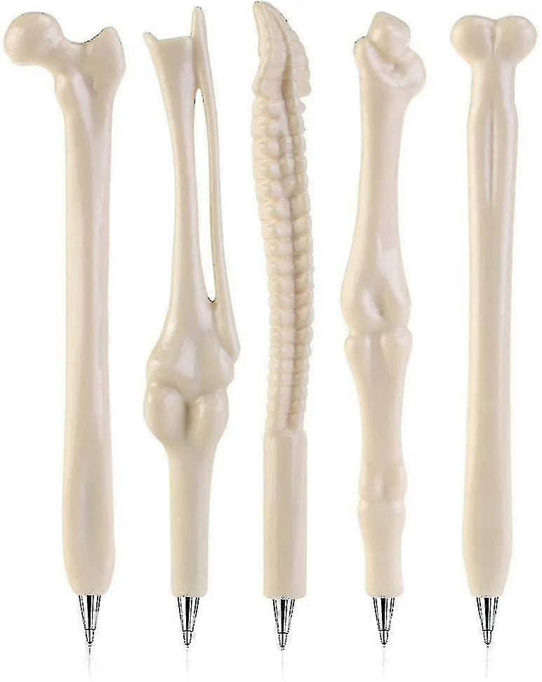 5pcs Bone Ballpoint Pen Creative Novelty Pens Black Ink