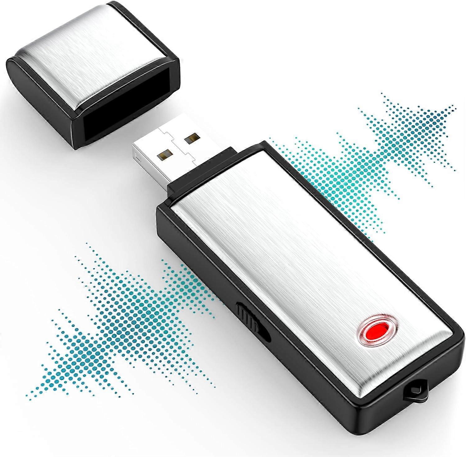 32GB Voice Recorder, Digital Audio Recorder with 750 Hours Recording Capacity Noise Reduction USB Recording Device Rechargeable Audio Voice Recorder f