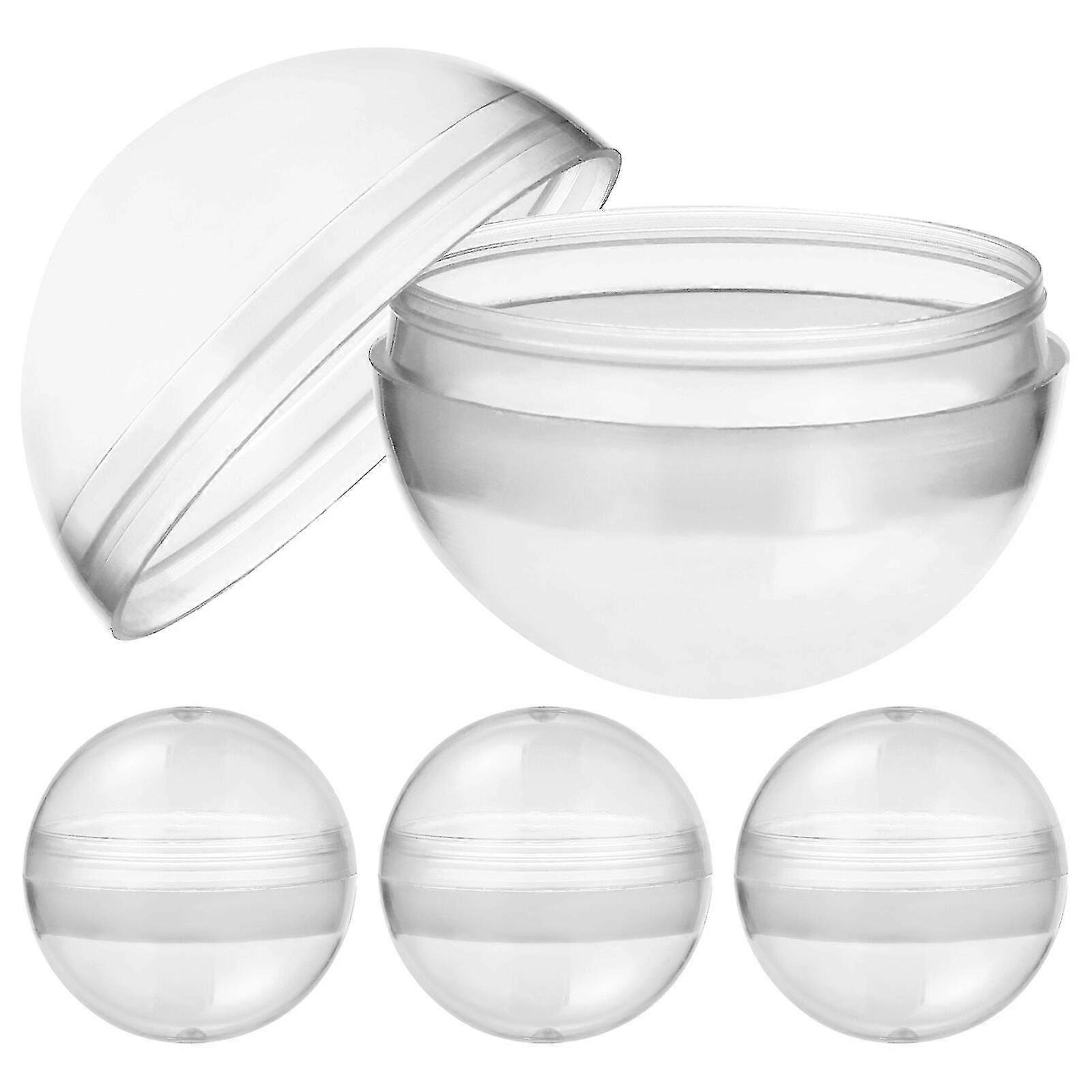 100pcs Plastic Transparent Balls Multi-purpose Twisted Round Balls Clear Fillable Grab Balls Banmo