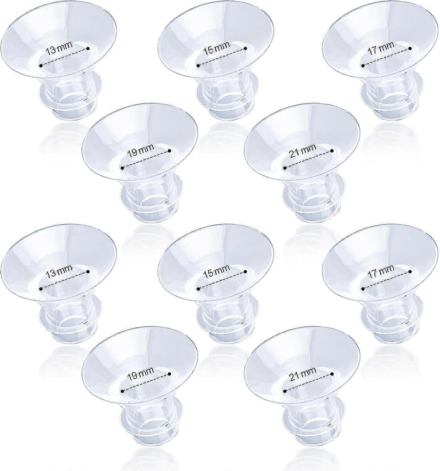 10 قطع شفة إدراج, 13/15/17/19/21mm سيليكون الثدي مضخة شفة إدراج ملحقات مضخة الثدي يمكن ارتداؤها متوافقة مع ميديلا / أطياف / تسريت / مومكو