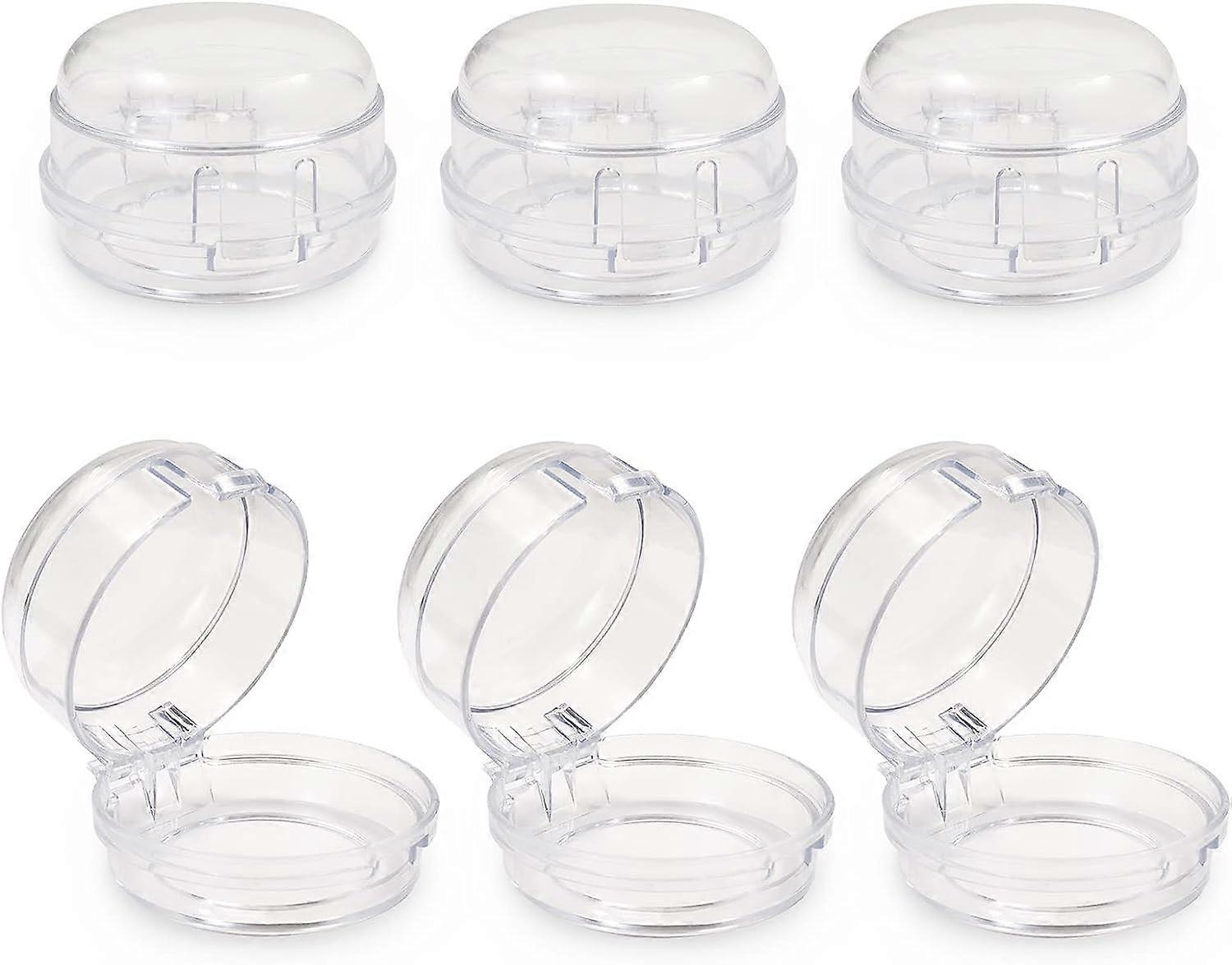 6 Pack Universal Gas Stove Switch Protective Covers with Matching Double Sided Tape for Gas Burners (Clear)