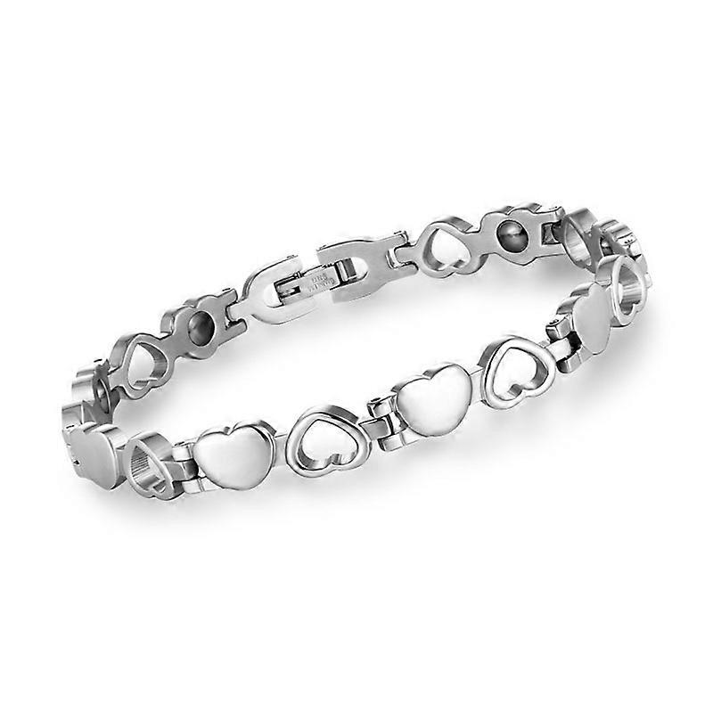 Magnetic Bracelets for Women Titanium Steel with Strong Magnets Heart-Shaped Bracelet