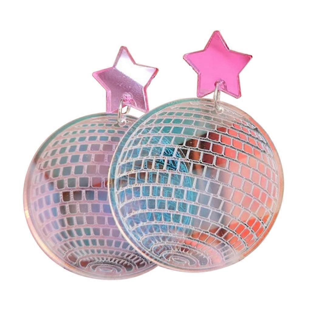 Unique Colorful Acrylic Bar Disco-Earring Star Dancing Dangle Drop Earrings