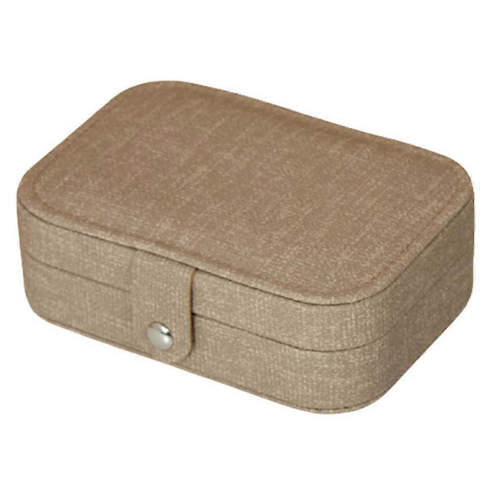 Multicapa Clamshell Joyero Pendientes Collar Caja de almacenamiento (caqui)