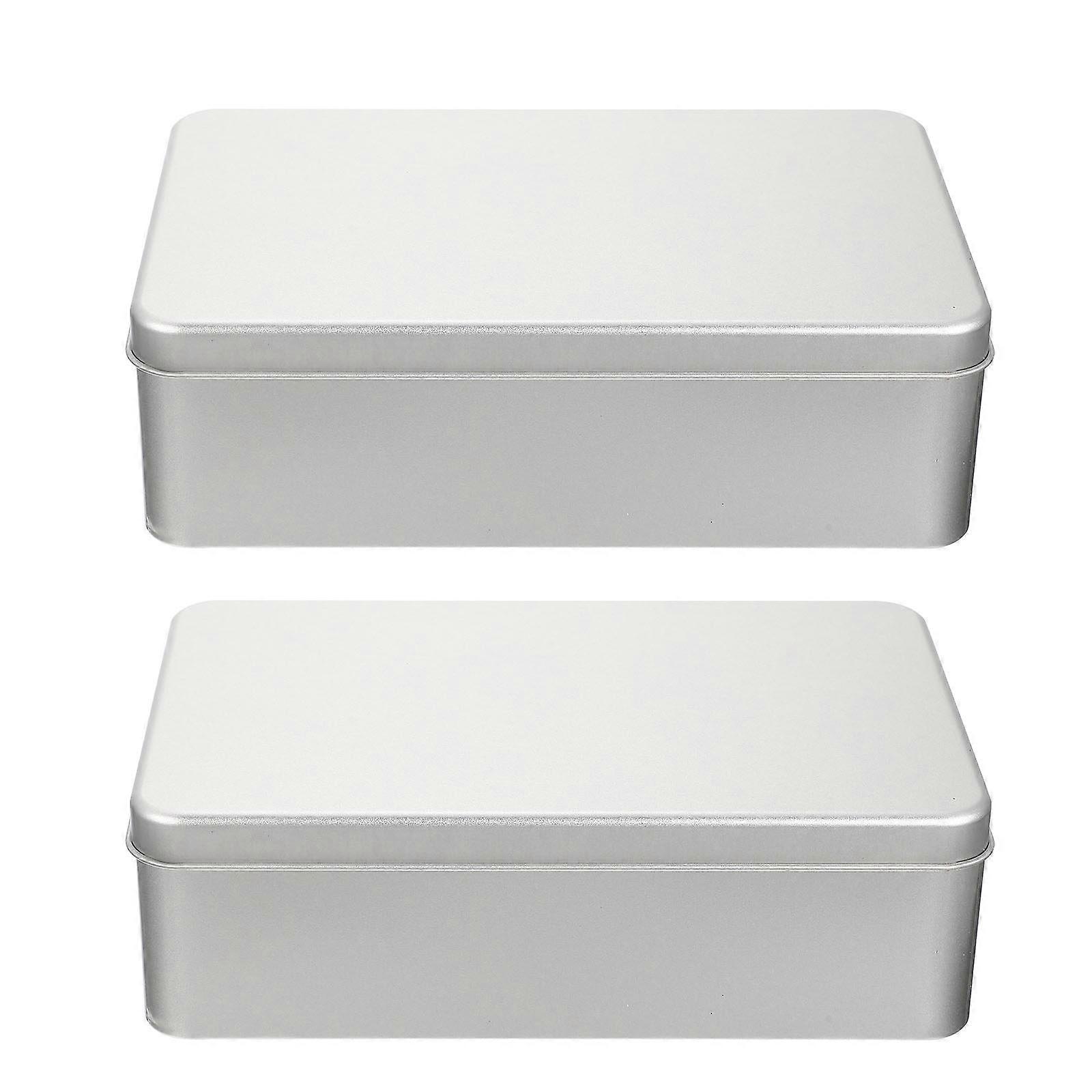 2Pcs Tinplate Storage Boxes Cookie Wrapping Boxes Baking Snacks Boxes Party Favor Boxes
